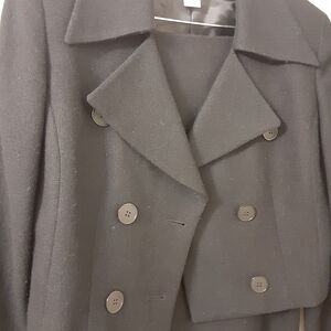 Dior Elegant Black Double-Breasted Pea Coat